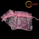 Dárkový organzový sáček růžový s motýly 12x9cm
