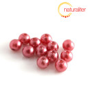 Voskované perly, červené, 6mm, 50ks
