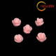 Růžička - kabošon z pryskyřice 7mm, růžová, 10ks