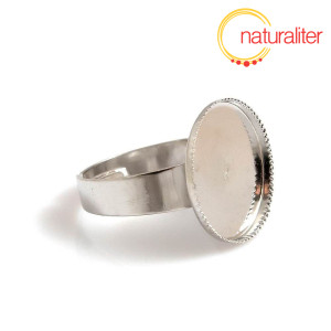 Základ na prsten s lůžkem 14mm platinová barva Základ na prsten s lůžkem 14mm platinová barva