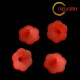 Květina akrylová - petunie 20mm červená, 4ks