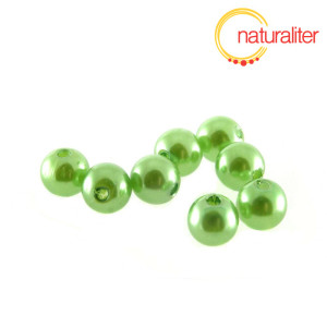 Voskované perly, světle zelené, 8mm, 50ks Voskované perly, světle zelené, 8mm, 50ks