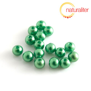 Voskované perly, zelené, 6mm, 50ks Voskované perly, zelené, 6mm, 50ks