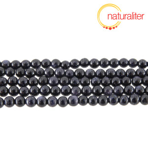 Goldstone, aventurínové sklo modré - korálky 4mm, návlek 39cm Goldstone, aventurínové sklo modré - korálky 4mm, návlek 39cm