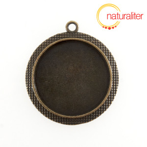 Lůžko kruh 30mm starobronz, ozdobný okraj s texturou Lůžko kruh 30mm starobronz, ozdobný okraj s texturou