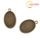 Lůžko ovál 25x18mm starobronz, oboustranné
