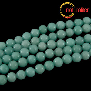 Jadeit - světle zelený kalcit - korálky 8mm, návlek 38cm Jadeit - světle zelený kalcit - korálky 8mm, návlek 38cm