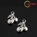 Třešně - přívěsek starostříbro 18x14mm, 2 ks