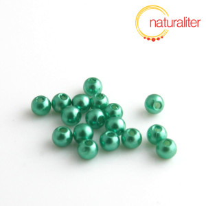 Voskované perly, zelené, 4mm, 100ks Voskované perly, zelené, 4mm, 100ks