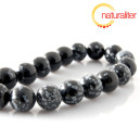 Vločkový obsidián korálky, 12 mm, šňůra 37cm
