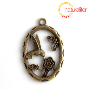 Kolibřík - přívěsek starobronz 45x30mm
