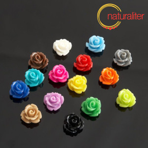Růžička - kabošon z pryskyřice 10mm, směs, 10ks Růžička - kabošon z pryskyřice 10mm, směs, 10ks