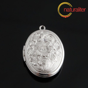 Otevírací medailon 23x16mm stříbrná barva Otevírací medailon 23x16mm stříbrná barva