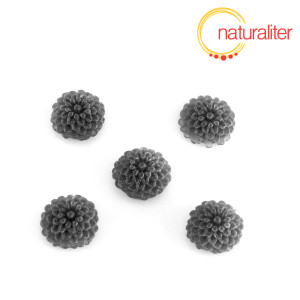 Kytička - kabošon z pryskyřice 10mm, černá, 10ks Kytička - kabošon z pryskyřice 10mm, černá, 10ks