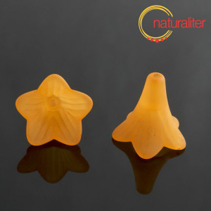 Květina akrylová dlouhá 22mm oranžová, 2ks Květina akrylová dlouhá 22mm oranžová, 2ks