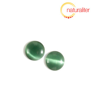 Kočičí oko - kabošon 12mm zelený Kočičí oko - kabošon 12mm zelený