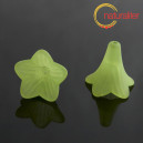 Květina akrylová dlouhá 22mm zelená, 2ks