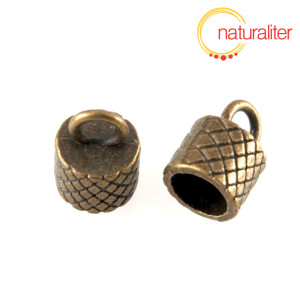 Koncovka kulatá masivní 15x7,5mm, starobronz Koncovka kulatá masivní 15x7,5mm, starobronz
