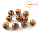 Dřevěné korálky přírodní 12mm, 10 ks