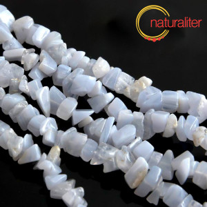 Chalcedon, světle modrý - zlomky, návlek 90cm Chalcedon, světle modrý - zlomky, návlek 90cm