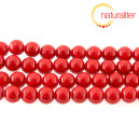 Jadeit - červený kalcit - korálky 8mm, návlek 40cm