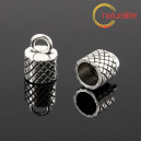 Koncovka kulatá masivní 15x7,5mm, starostříbro