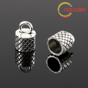 Koncovka kulatá masivní 15x7,5mm, starostříbro Koncovka kulatá masivní 15x7,5mm, starostříbro