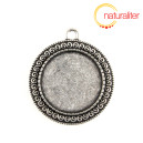 Lůžko kruh 25mm starostříbro, ozdobný okraj se spirálkami