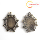 Výprodej - Lůžko ovál 25x18mm starobronz, zdobené