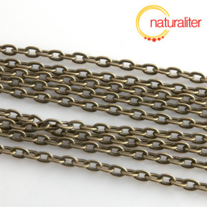 Řetízek starobronz, očka 4x3 mm, 1m Řetízek starobronz, očka 4x3 mm, 1m
