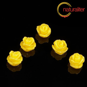 Růžička - kabošon z pryskyřice 7mm, žlutá, 10ks Růžička - kabošon z pryskyřice 7mm, žlutá, 10ks