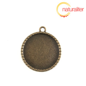 Lůžko kruh 25mm starobronz se stromem, ozdobn&yacute; okraj