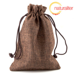 Výprodej - Plátěný dárkový sáček 9x13cm hnědý Výprodej - Plátěný dárkový sáček 9x13cm hnědý