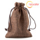 Výprodej - Plátěný dárkový sáček 9x13cm hnědý