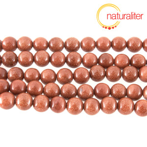 Goldstone, aventur&iacute;nov&eacute; sklo zlat&eacute; - kor&aacute;lky 8mm, n&aacute;vlek 36cm