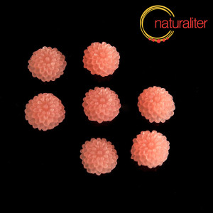 Kytička - kabo&scaron;on z pryskyřice 10mm, lososov&aacute;, 10ks