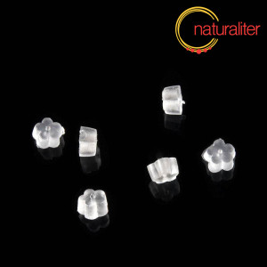 Zarážka na náušnice silikonová kytička 100ks