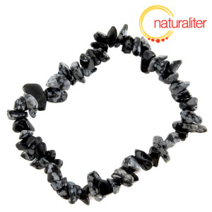 Vločkový (obláčkový) obsidián - zlomky, návlek 20cm / náramek Vločkový (obláčkový) obsidián - zlomky, návlek 20cm / náramek