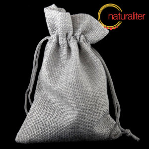 Výprodej - Plátěný dárkový sáček 9x13cm světle šedý Výprodej - Plátěný dárkový sáček 9x13cm světle šedý