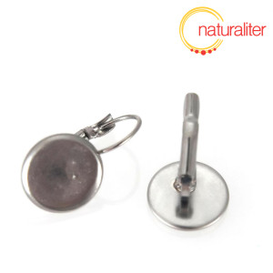 Náušnice s lůžkem 12mm nerezová ocel, 2ks Náušnice s lůžkem 12mm nerezová ocel, 2ks