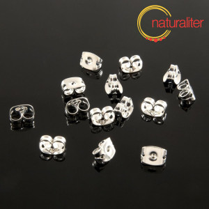 Zarážka na náušnice motýlek stříbrná barva 20 ks Zarážka na náušnice motýlek stříbrná barva 20 ks