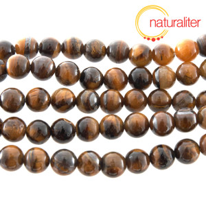 Tygř&iacute; oko - kor&aacute;lky 8mm, n&aacute;vlek 37cm