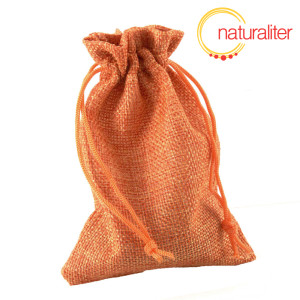 Výprodej - Plátěný dárkový sáček 9x13cm oranžový Výprodej - Plátěný dárkový sáček 9x13cm oranžový