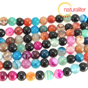 Barevn&yacute; ach&aacute;t - směs barev - kor&aacute;lky 8mm, n&aacute;vlek 37cm