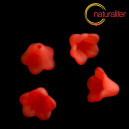 Květina akrylov&aacute; - zvonek 14mm červen&aacute;, 8ks