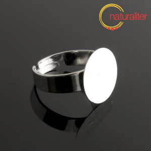 Z&aacute;klad na prsten s plo&scaron;kou 15mm platinov&aacute; barva