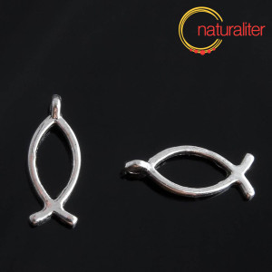 Rybička - př&iacute;věsek starostř&iacute;bro 20x8mm, 2ks
