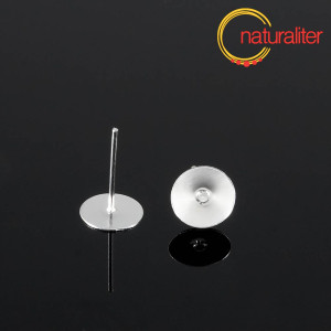 Puzeta s plo&scaron;kou 8mm stř&iacute;brn&aacute; barva, 20ks