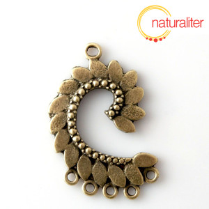 Ozdobné ramínko - křídlo 5 oček, starobronz 40x25mm Ozdobné ramínko - křídlo 5 oček, starobronz 40x25mm