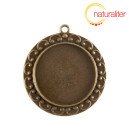 Výprodej - Lůžko kruh 30mm starobronz s lebkou, ozdobný okraj